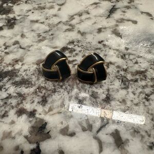 Black and Gold Knot Earrings